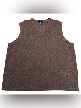 Allen Solly Men’s XL 100% Lambswool Brown V-Neck Sweater Vest